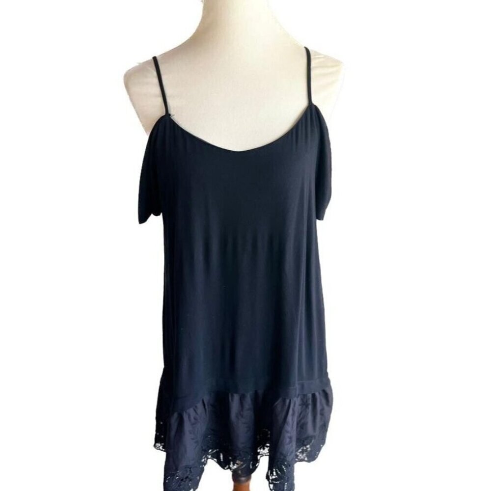 Nasty Gal Very J Jo Cold Shoulder Embroidered Dress Black Size M - Picture 13 of 14